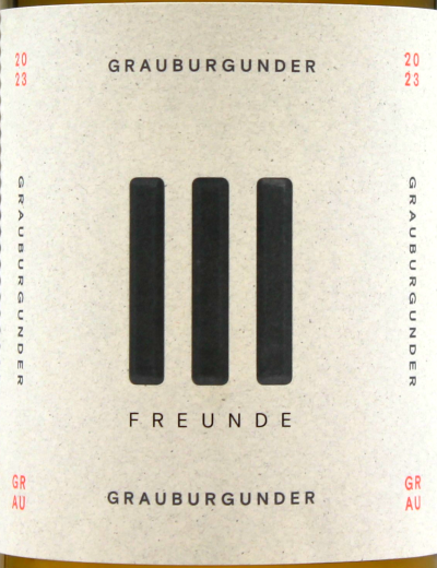 III Freunde Grauburgunder Weißwein trocken 12% vol., 6 x 0.75 l Flasche
