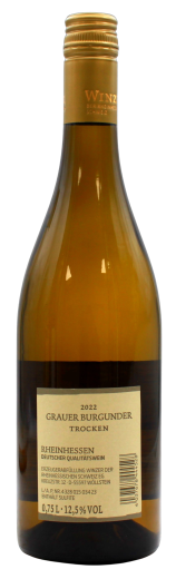 Winzer der Rheinhessischen Schweiz Grauer Burgunder Premium Weißwein trocken 12.5% vol. 6 x 0.75 l Flasche
