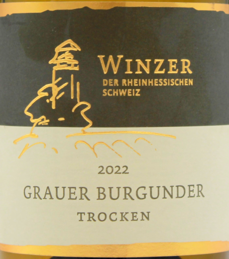 Winzer der Rheinhessischen Schweiz Grauer Burgunder Premium Weißwein trocken 12.5% vol. 6 x 0.75 l Flasche