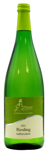 Winzer der Rheinhessischen Schweiz Riesling Weißwein halbtrocken 11% vol., 6 x 1 l Flasche
