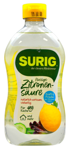 Surig flüssige Zitronensäure, 6 x 390ml Flasche