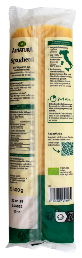 Alnatura Bio Spaghetti, 5 x 500g Packung