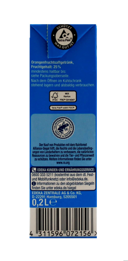 Gut & Günstig Orangensaft, 40 x 0.2 l Trinkpäckchen