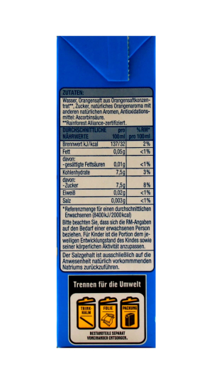 Gut & Günstig Orangensaft, 40 x 0.2 l Trinkpäckchen