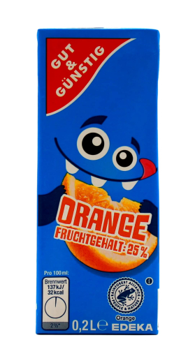 Gut & Günstig Orangensaft, 40 x 0.2 l Trinkpäckchen