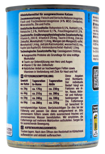 Herzstücke Katzenfutter Feine Mahlzeit mit MSC-Seelachs in Geele, 12 x 415g Dose