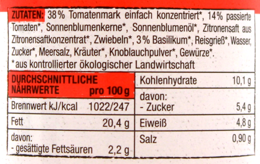 Bio My Veggie pflanzlicher Brotaufstrich Tomate-Basilikum vegan, 6 x 180g Glas
