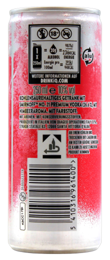 Smirnoff Ice Raspberry Wodka mit Fruchtgeschmack, 12 x 250ml Dose EINWEG