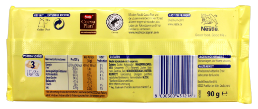 Nestle Die Weiße Crisp Schokolade, 18 x 90g Tafel