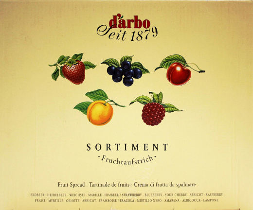 Darbo Fruchtaufstrich Sortiment, 100 x 25g Schale