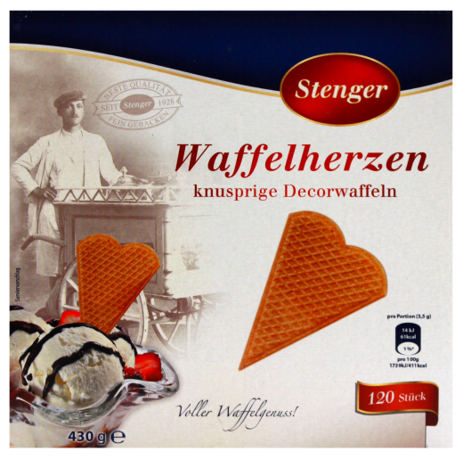 Stenger Waffelherzen, 3 x 430g Schachtel