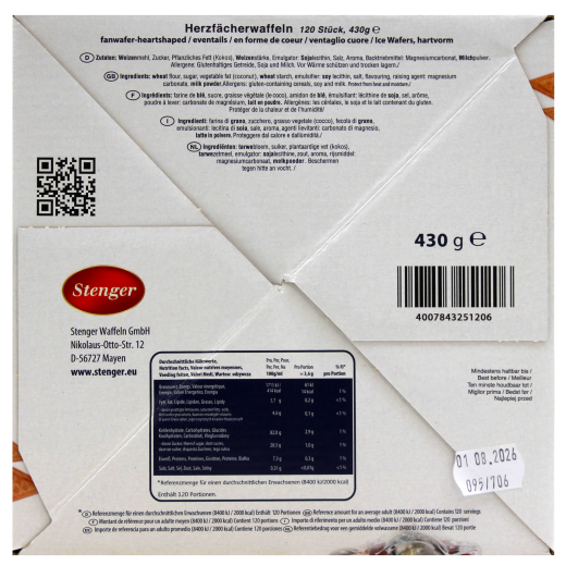 Stenger Waffelherzen, 3 x 430g Schachtel