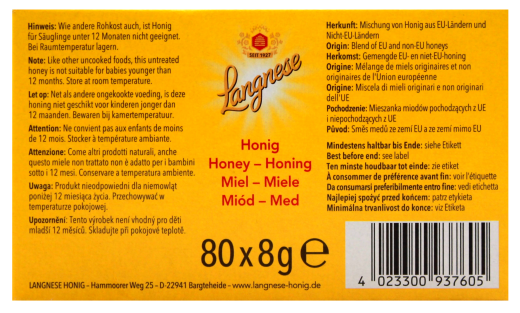 Langnese Honig Sticks, 1 x 640g Karton
