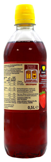 Herzstücke Erdbeere Getränkesirup, 6 x 0.5 l Flasche