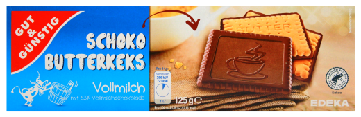 Gut & Günstig Schoko-Butterkeks Vollmilch, 8 x 125g Schachtel