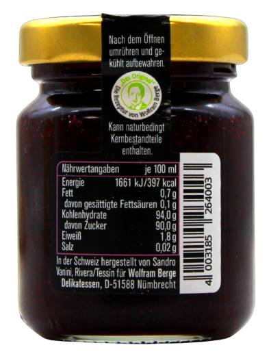 Wolfram Berge Tessinger Senfsauce Amarena-Kirsche süß-scharf, 4 x 60ml Glas