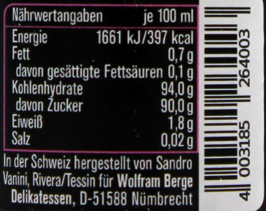 Wolfram Berge Tessinger Senfsauce Amarena-Kirsche süß-scharf, 4 x 60ml Glas