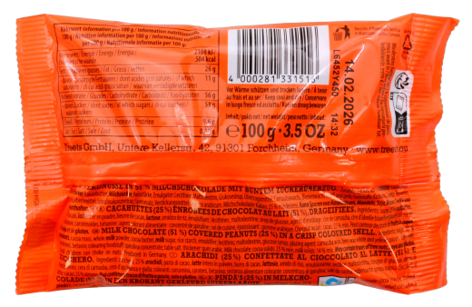 Treets Peanuts Rainbow, 16 x 100g Tüte