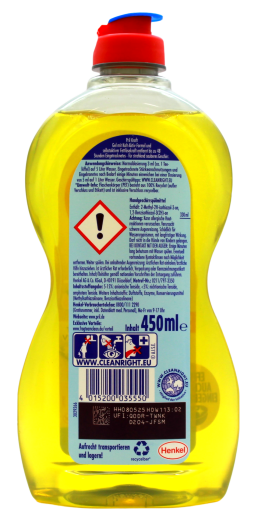 Pril Kraftgel Handgeschirrspülmittel Zitrone, 4 x 450ml Flasche