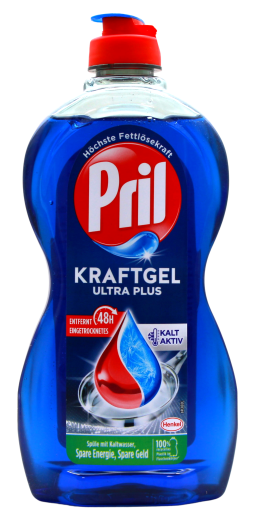 Pril Kraftgel Ultra Plus Handgeschirrspülmittel, 4 x 450ml Flasche