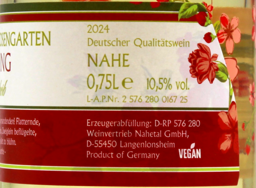 Blickfang Rüdesheimer Rosengarten Riesling Weißwein feinherb 10.5 % vol., 6 x 0.75 l Flasche