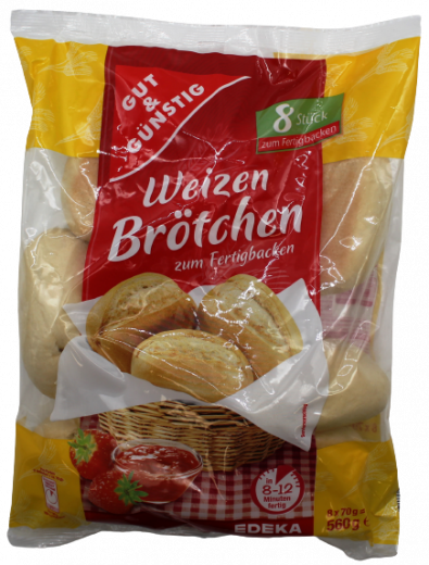 Gut & Günstig Weizenbrötchen, 6 x 560g Beutel
