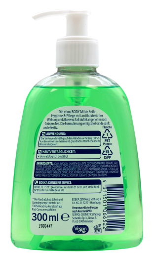 elkos Body Hygiene & Pflege milde Seife, 8 x 300ml Flasche