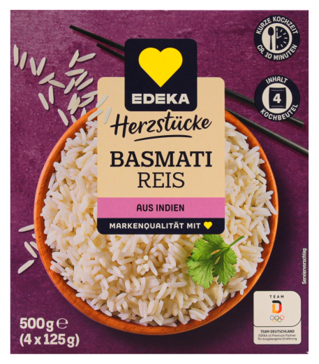 Herzstücke Basmati Reis im Kochbeutel, 8 x 500g Packung