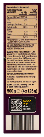 Herzstücke Basmati Reis im Kochbeutel, 8 x 500g Packung