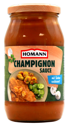 Homann Champignon Sauce mit Sahne, 6 x 400ml Glas