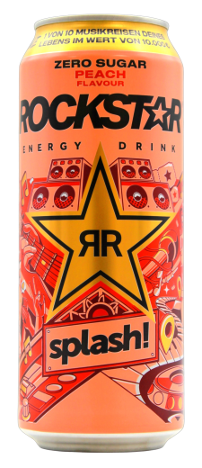 Rockstar Energy Drink Peach Flavor Zero Sugar, 12 x 0.5 l Dose EINWEG