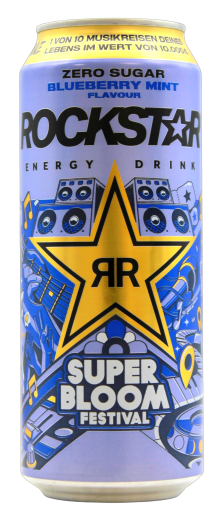 Rockstar Energy Drink Blueberry Mint Zero Sugar, 12 x 0.5l Dose EINWEG