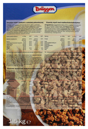 Brüggen Schoko-Knusper Müsli ohne Rosinen, 1 x 1.5 kg Packung