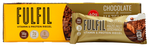 Fulfil Vitamin & Protein Riegel mit Chocolate Hazelnut Geschmack, 15 x 40g Riegel