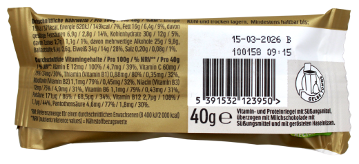 Fulfil Vitamin & Protein Riegel mit Chocolate Hazelnut Geschmack, 15 x 40g Riegel