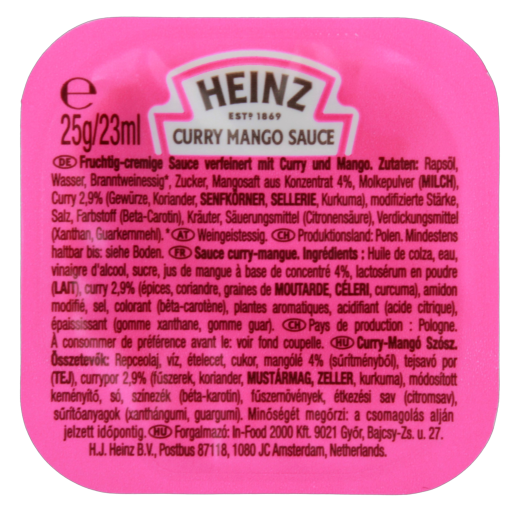 Heinz Curry Mango Sauce, 100 x 25g Schale