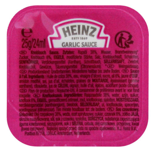 Heinz Garlic Sauce, 100 x 25g Schale