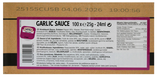 Heinz Garlic Sauce, 100 x 25g Schale