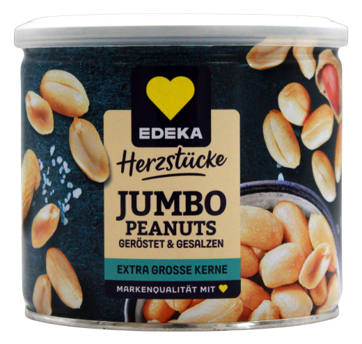Herzstücke Jumbo Peanuts geröstet & gesalzen, 8 x 200g Dose