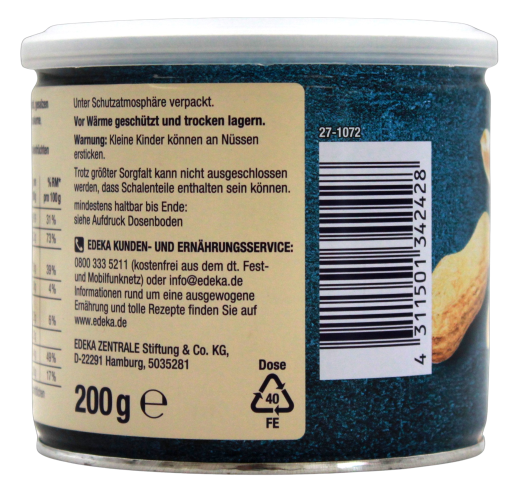 Herzstücke Jumbo Peanuts geröstet & gesalzen, 8 x 200g Dose