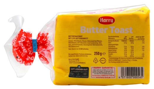 Harry Butter Toast, 5 x 250g Packung
