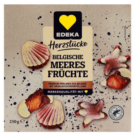 Herzstücke Belgische Meeresfrüchte Premium Pralinen, 6 x 250g Schachtel