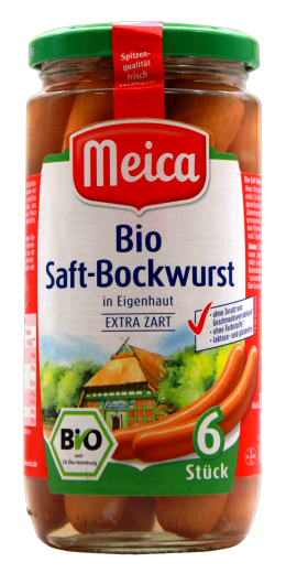 Meica Bio Saft-Bockwurst in Eigenhaut, 6 x 180g Glas