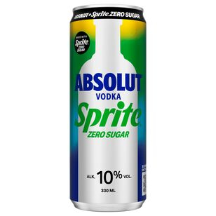 Absolut Vodka Sprite Zero 10% vol., 12 x 0.33 l Dose EINWEG