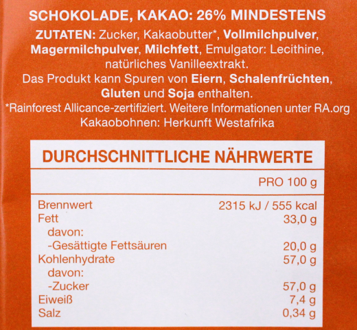 Donckels weiße Kuvertüre 26% Kakao, 17 x 200g Tafel