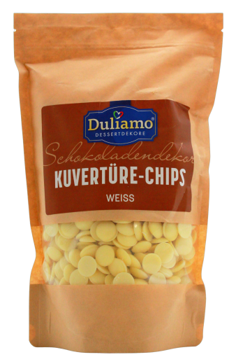 Duliamo Kuvertüre-Chips weiss, 1 x 1kg Beutel
