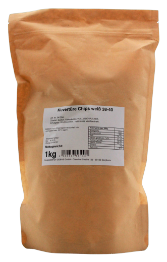 Duliamo Kuvertüre-Chips weiss, 1 x 1kg Beutel