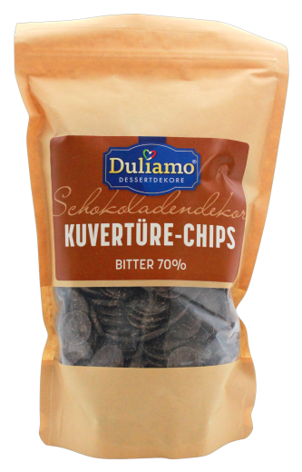 Duliamo Kuvertüre-Chips Bitter 70%, 1 x 1 kg Beutel