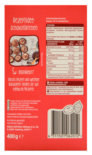 Gut & Günstig Schokostreusel, 9 x 400g Packung