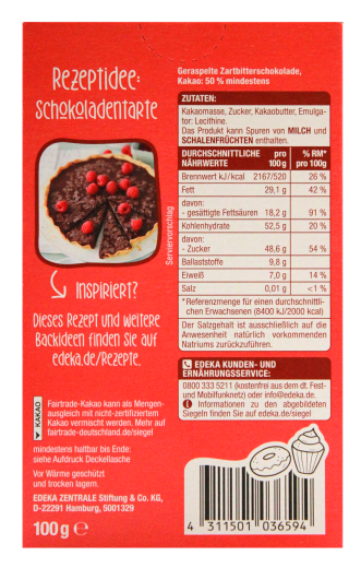 Gut & Günstig Raspelschokolade Zartbitter, 11 x 100g Packung